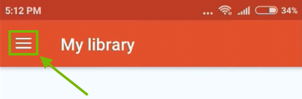 Mobile app menu access.
