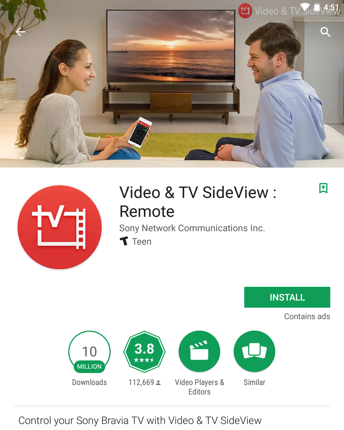 Mobile app landing page.
