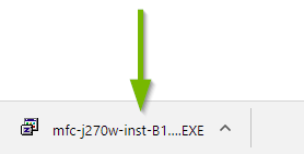 Example of a web browser downloading the selected file.