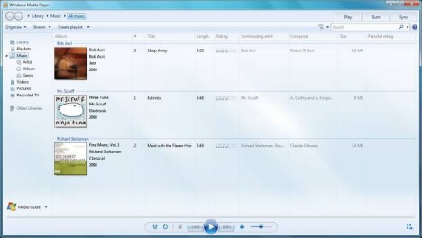 Windows media player interface.