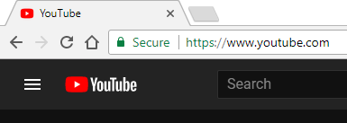 Web browser that has navigated to the YouTube website.
