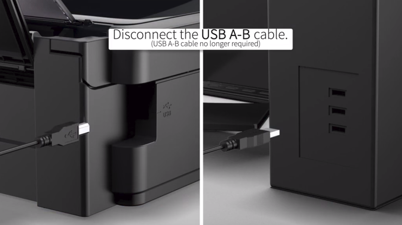 Disconnecting the printer from the computer. Illustration.