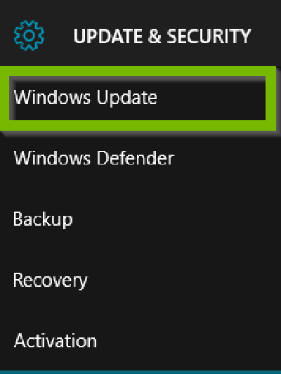 Update and Security with Windows Update highlighted.