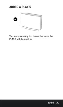 Speaker added confirmation screen