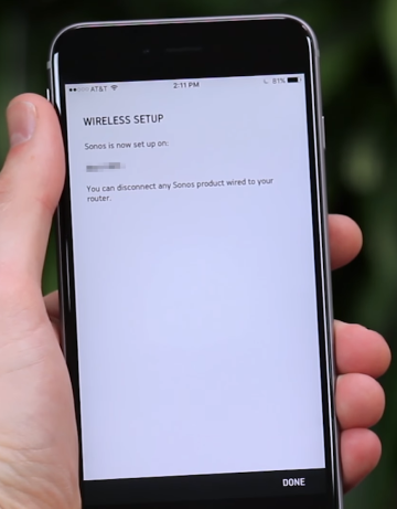 Wireless Setup completion confirmation screen