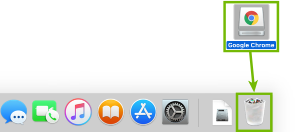 Ejecting Chrome installer disk image.