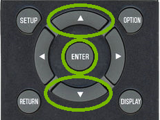 Yamaha Remote Cursor and Enter Buttons.
