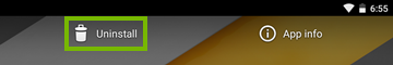 Android app uninstall option