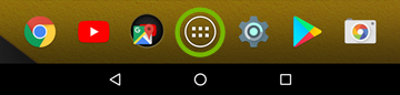 Android screen bottom with Apps icon highlighted