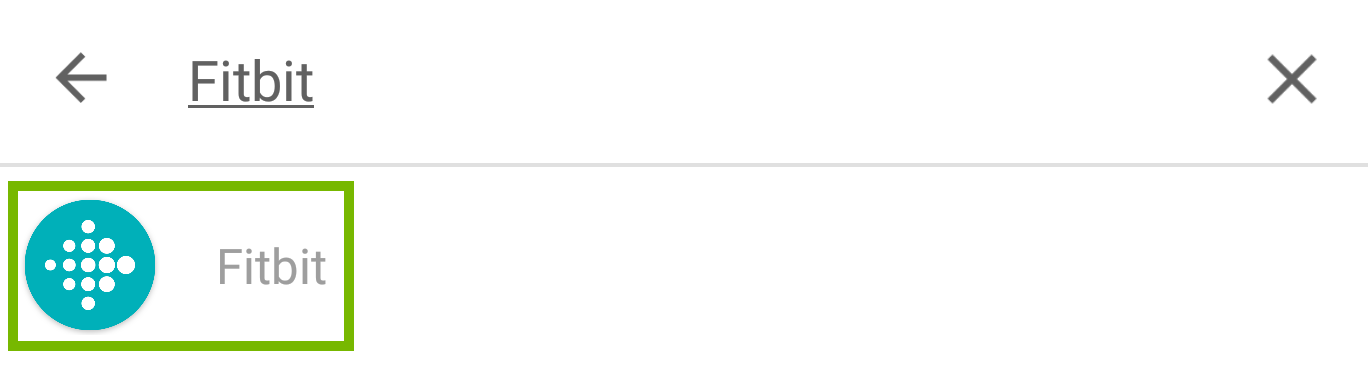 Google Play store with Fitbit in search results. Screenshot.