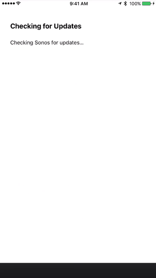 Sonos app checking for updates screen.