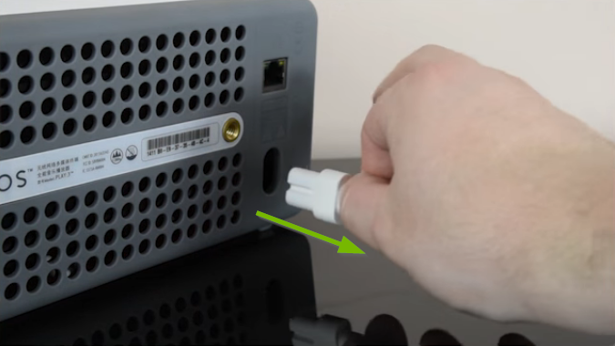 Unplugging power cord from speaker