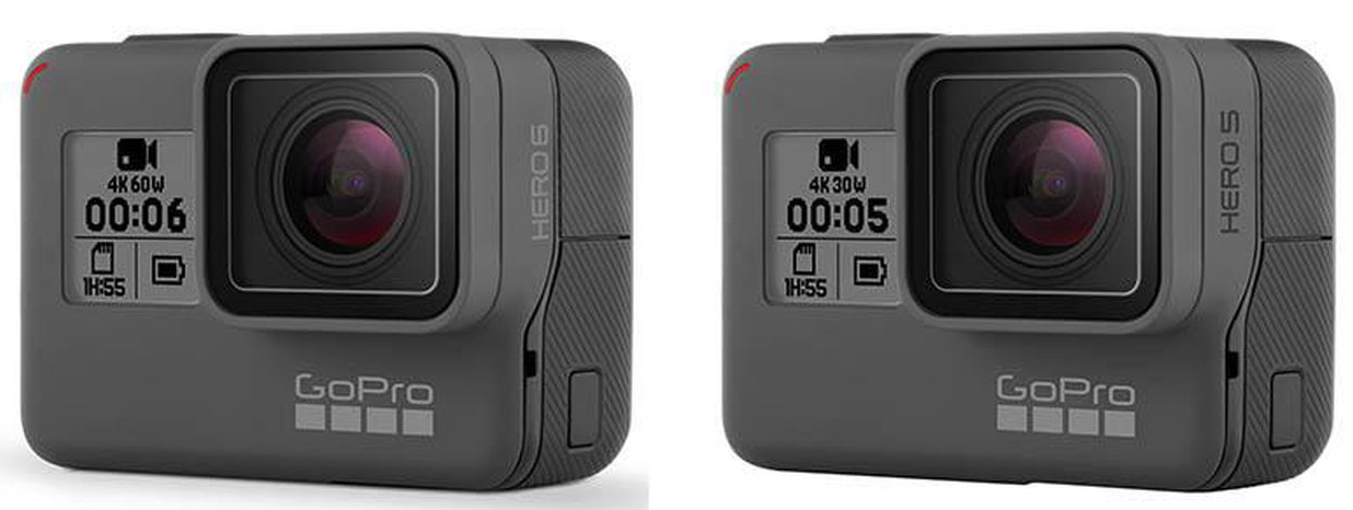 GoPro Hero5 and Hero6.
