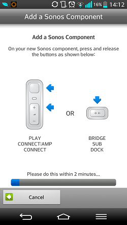 Add a Sonos componet with illistration showing volume up and mute buttons