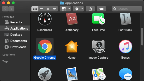 Applications in Finder.