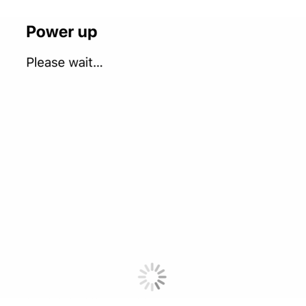 Device power up waiting screen during player setup within Sonos app.