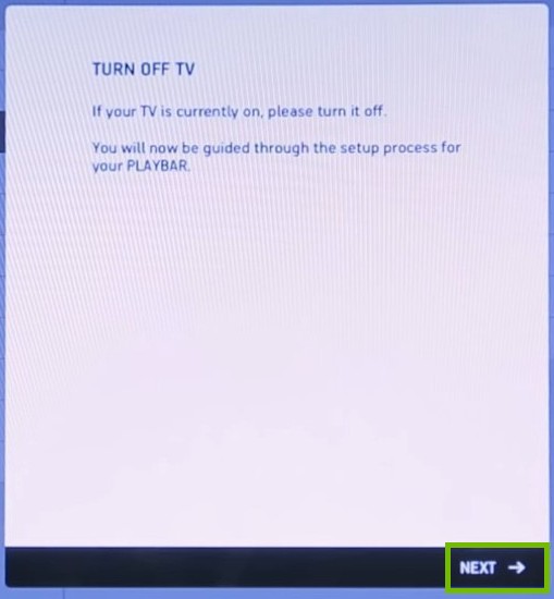 Turn Off TV with next highlighted