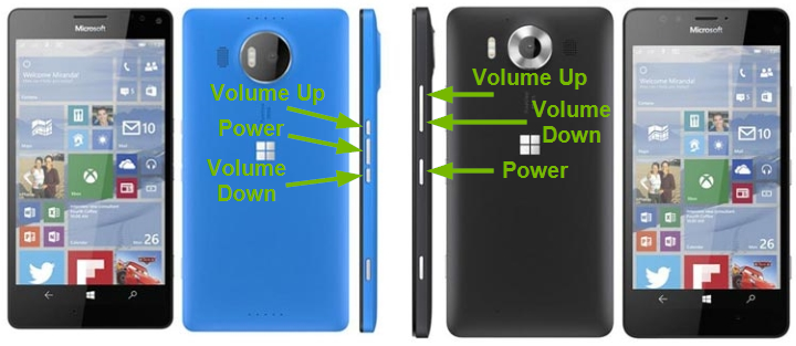 Different button layouts pointed out on Windows phones