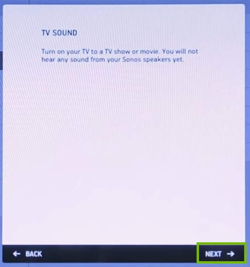 TV Sound turn TV on with next highlighted