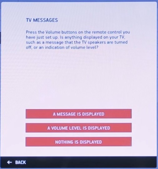 TV messages option