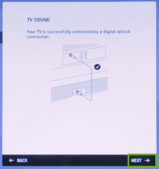 TV Sound complete with next highlighted