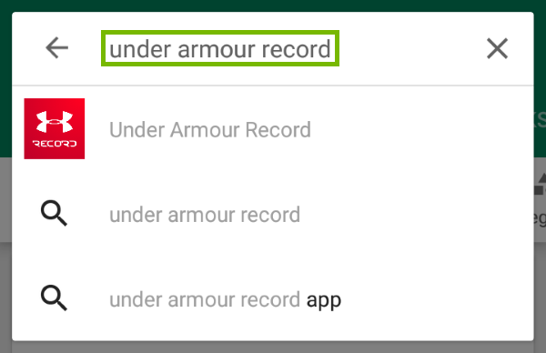 Keyword highlighted in Google Play search.