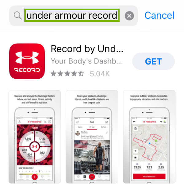 Keyword highlighted in App Store search.