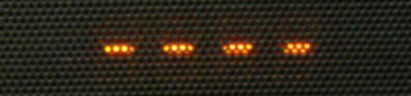 Soundbar display showing 4 dashes.