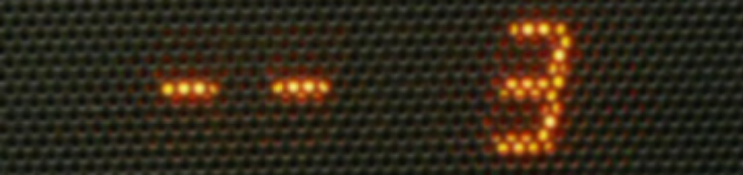 Soundbar display showing -- 3.