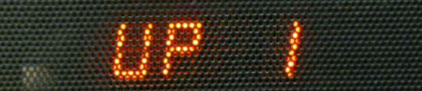 Soundbar display saying UP 1.