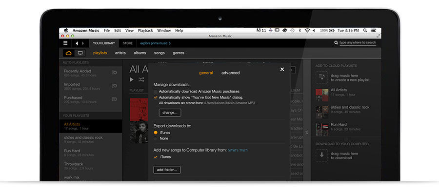 Screenshot of the Amazon Music application.