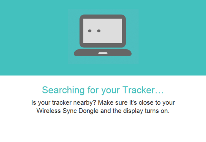 FitBit app opened searching for available devices.
