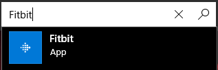 Microsoft Store with Fitbit in search bar and Fitbit app in search results. Screenshot.