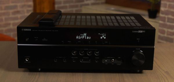 Yamaha receiver set to AirPlay mode.