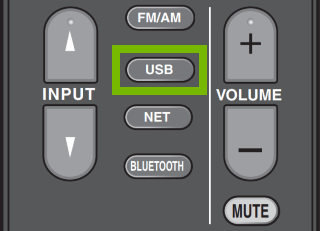 USB button highlighted on partial remote.