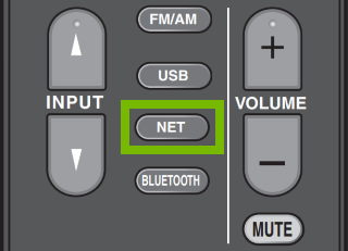 Net button highlighted on partial remote.