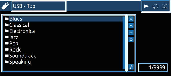 Content browsing screen on TV.