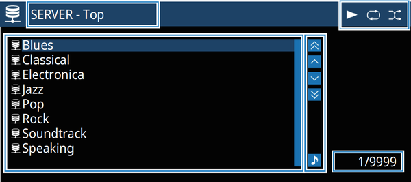 Content browsing screen on TV.