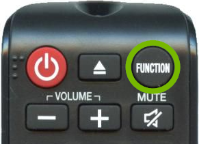Function button highlighted on remote.