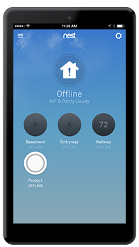 Camera showing offline in mobile app