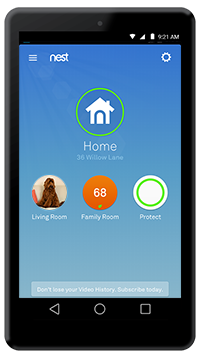 Home screen of mobile app