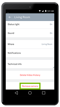 Remove camera option at the bottom of the screen
