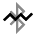 Screenshot of a Bluetooth icon, with a horizontal zig-zag line going across.