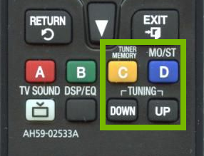 Radio controls on remote.