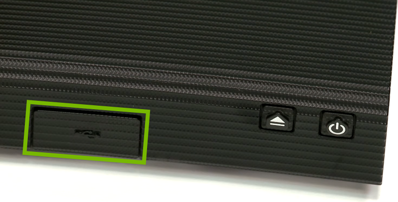 Blu-ray front panel with USB cover highlighted