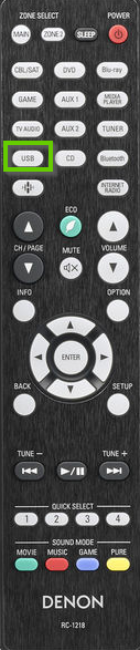 Denon remote showing USB circled