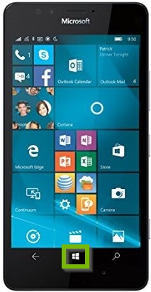Smartphone with Home button selected.