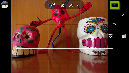 Opening camera other settings. Screenshot.