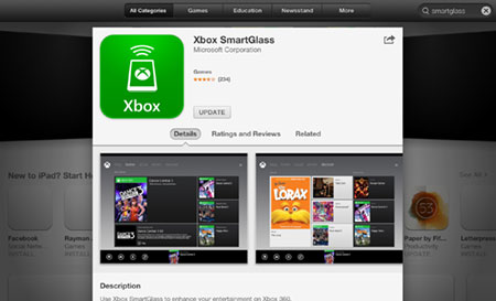 Xbox SmartGlass app in the App Store. Screenshot.