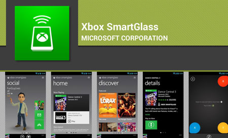 Xbox SmartGlass app in the Google Play store. Screenshot.